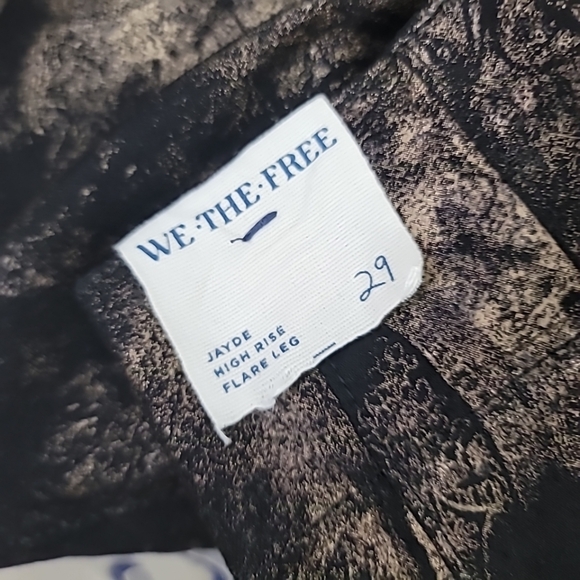 Free People Jayde Metallic Detail Flared Jeans In Black - Picture 8 of 11